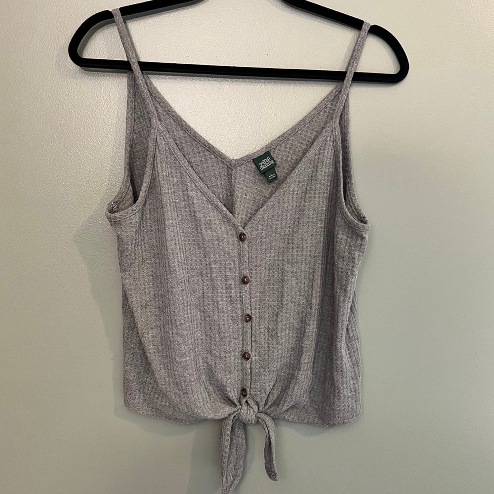 Wild Fable button up knit tank with tie bottom